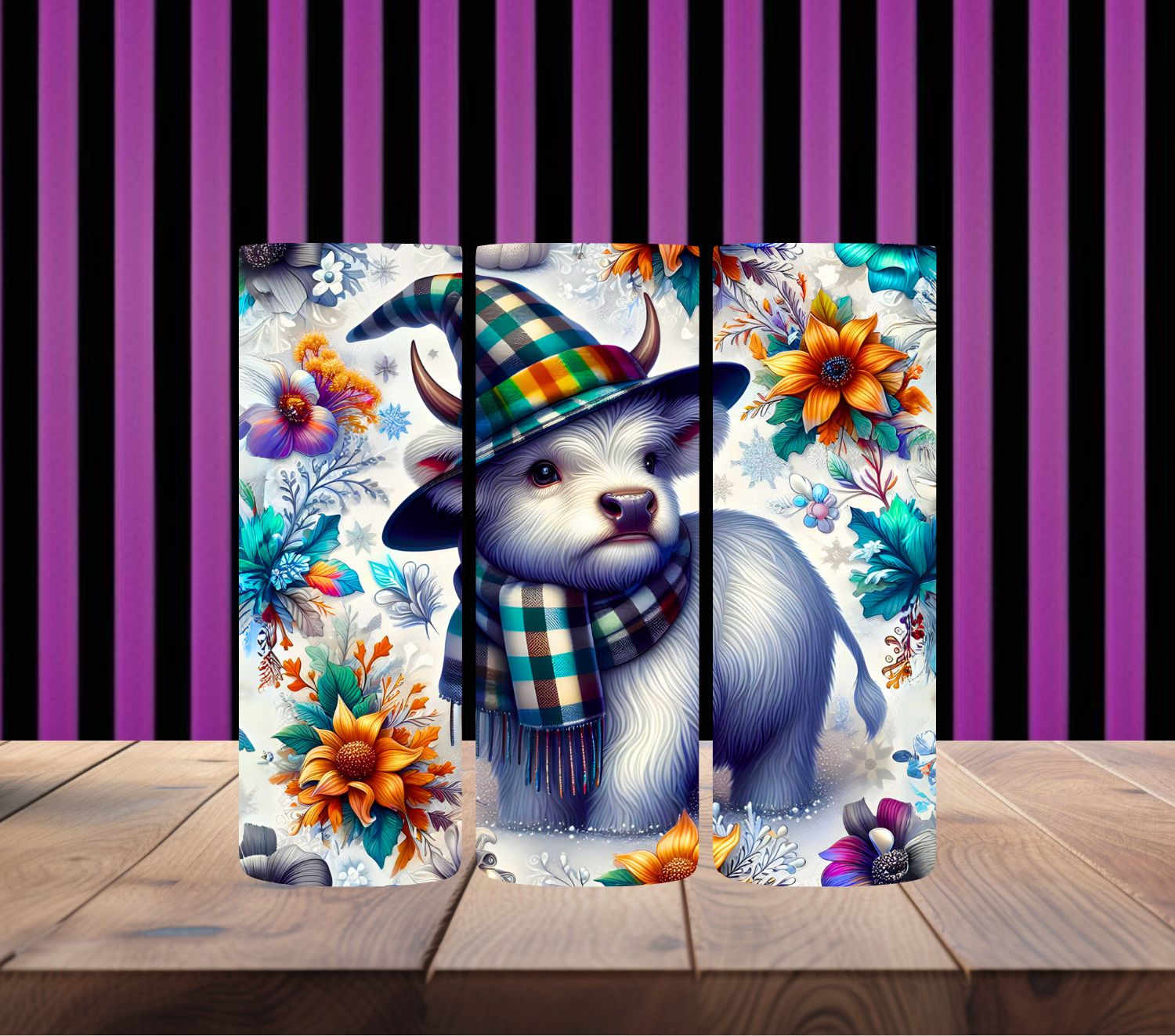 Fall Plaid Highland Cow