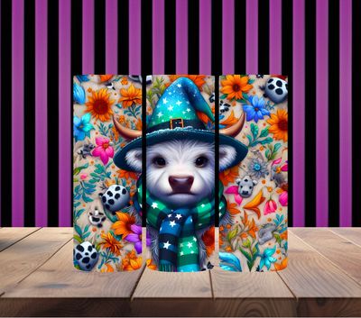 Floral Plaid Highland Cow