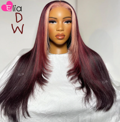 Dark Wine Human Hair Lace Front Wig
