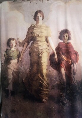Mother & Children Large Velvet Panel
