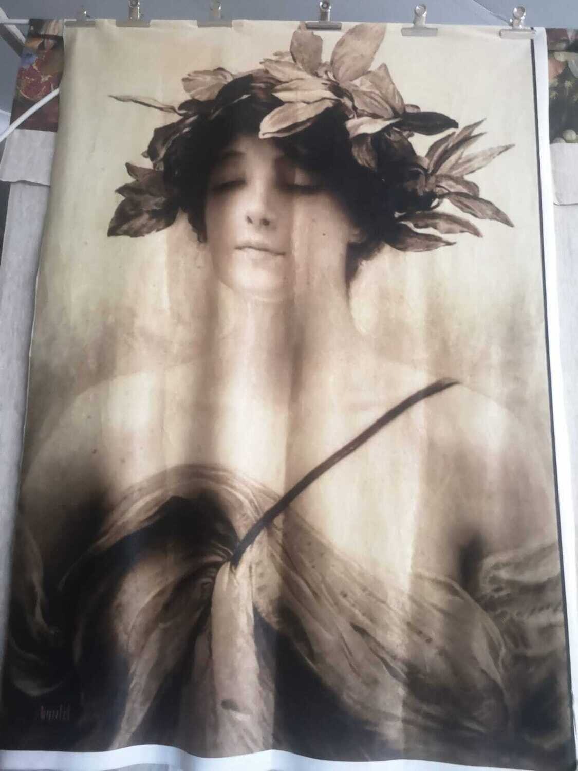 Sepia Lady Small Velvet Panel