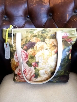 Colourful Blossom - Leather Bag