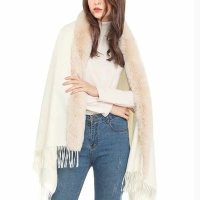 Cream Faux Fur Shawl