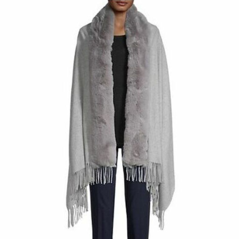 Grey Faux Fur Shawl