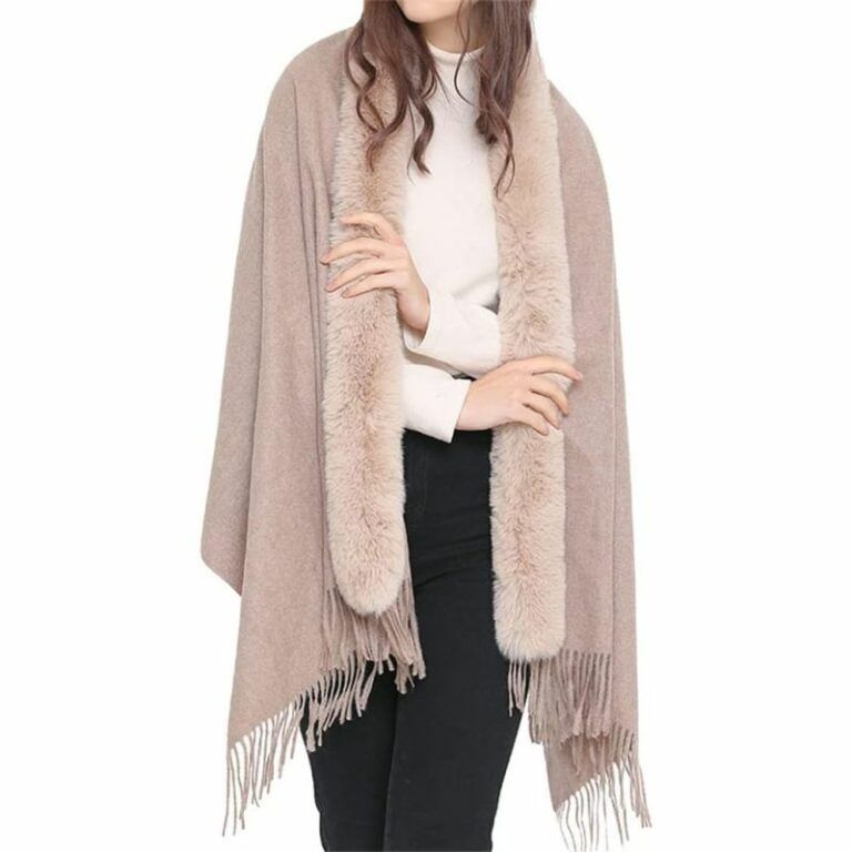 Beige Faux Fur Shawl