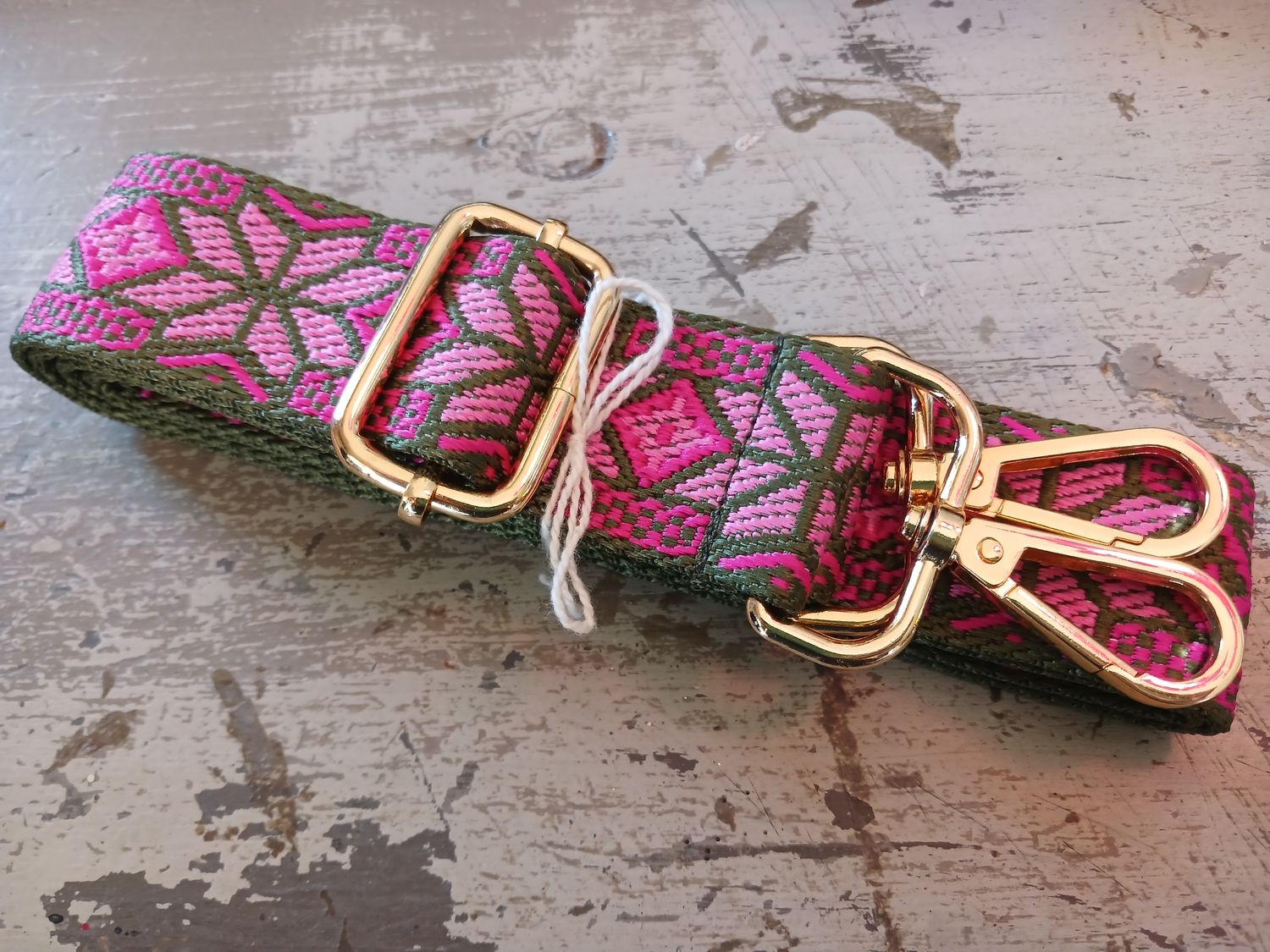 Dark Pink Geometric Strap