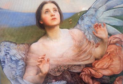 Angel in the Skye (Colour) - Large Velvet Panel