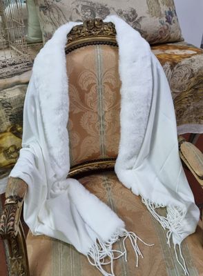 Cream Faux Fur Shawl