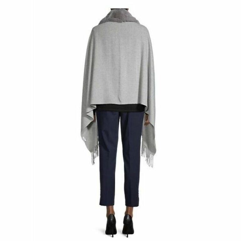 Grey Faux Fur Shawl