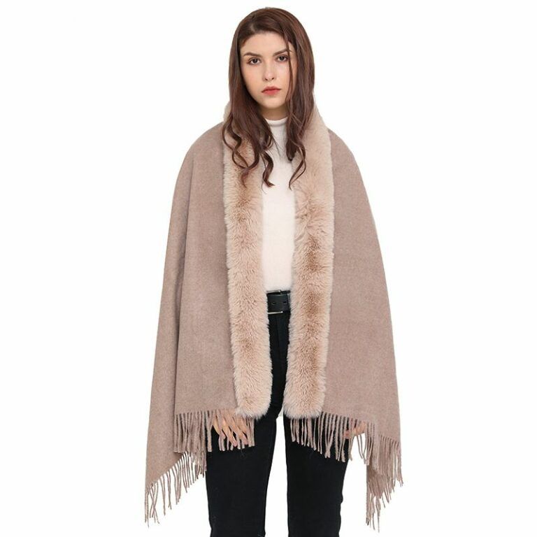 Beige Faux Fur Shawl