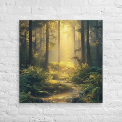 Golden Serenity,  A Forest at Dawn Canvas