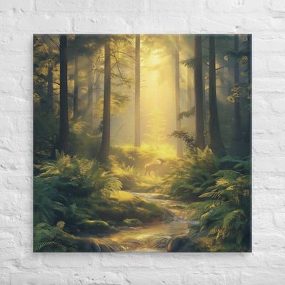 Golden Serenity,  A Forest at Dawn Canvas