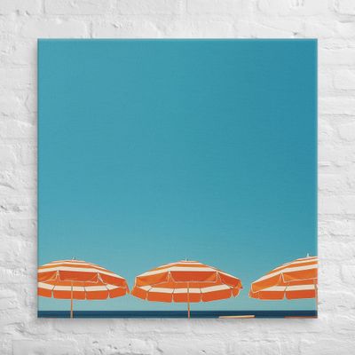 A Day at the Beach, Orange, Canvas Print