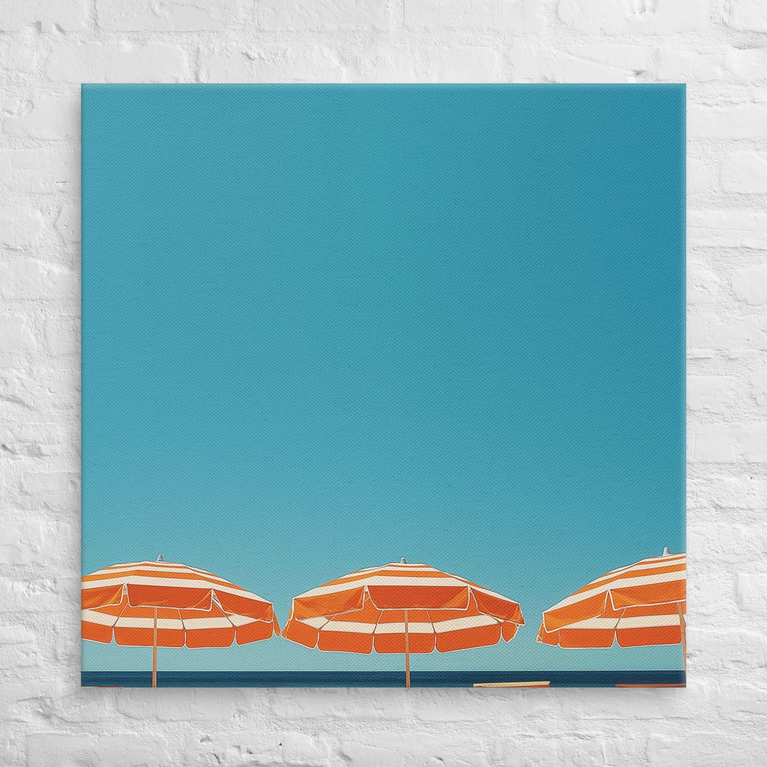 A Day at the Beach, Orange, Canvas Print