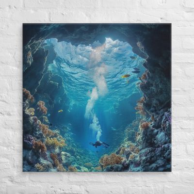 Exploring the Blue Abyss Canvas