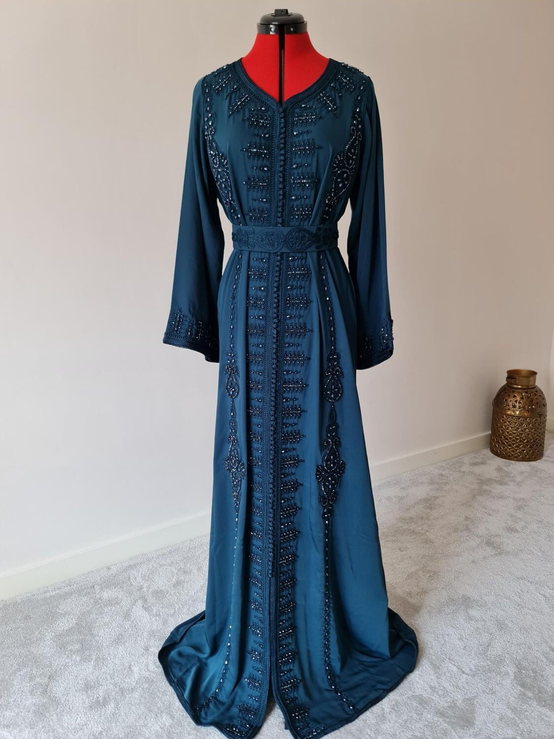 Attina Denim Dark Blue Kaftan Set