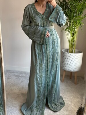 Kaftan El Anaka in Sage green