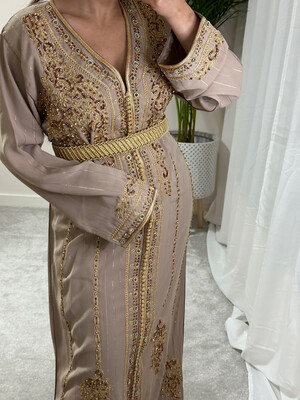 Kaftan HAYAT In Beige Nude Colour
