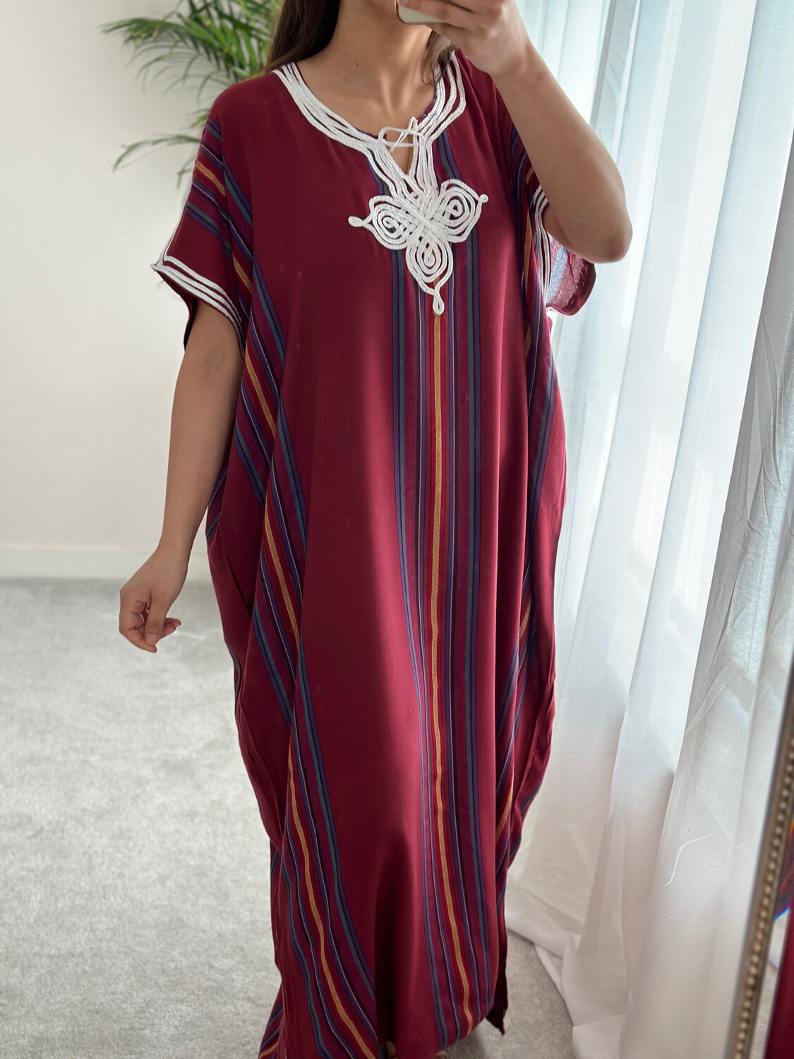 Burgundy Moroccan Gandoura