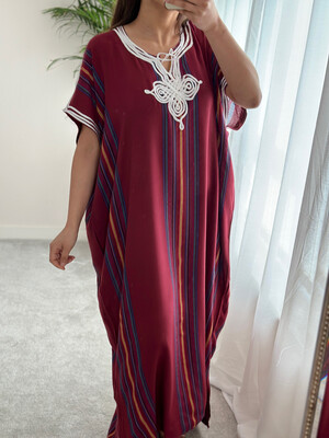 Burgundy Moroccan Gandoura