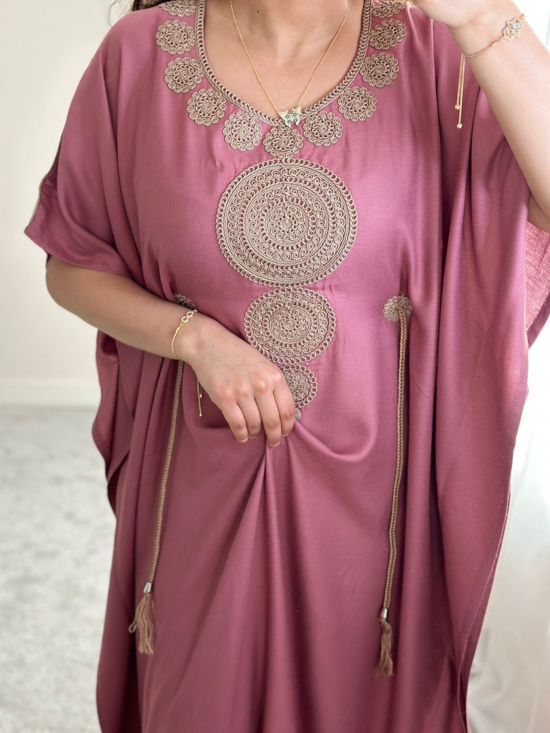 Premium Gandoura in Summer Pink with belt