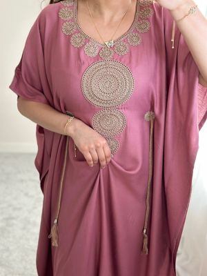 Premium Gandoura in Summer Pink with belt