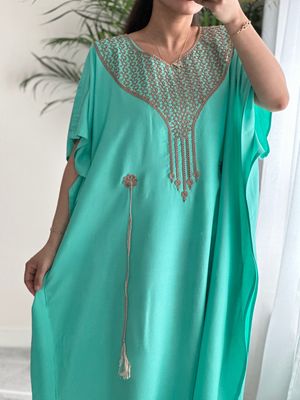 Premium Gandoura in Mint Green With belt