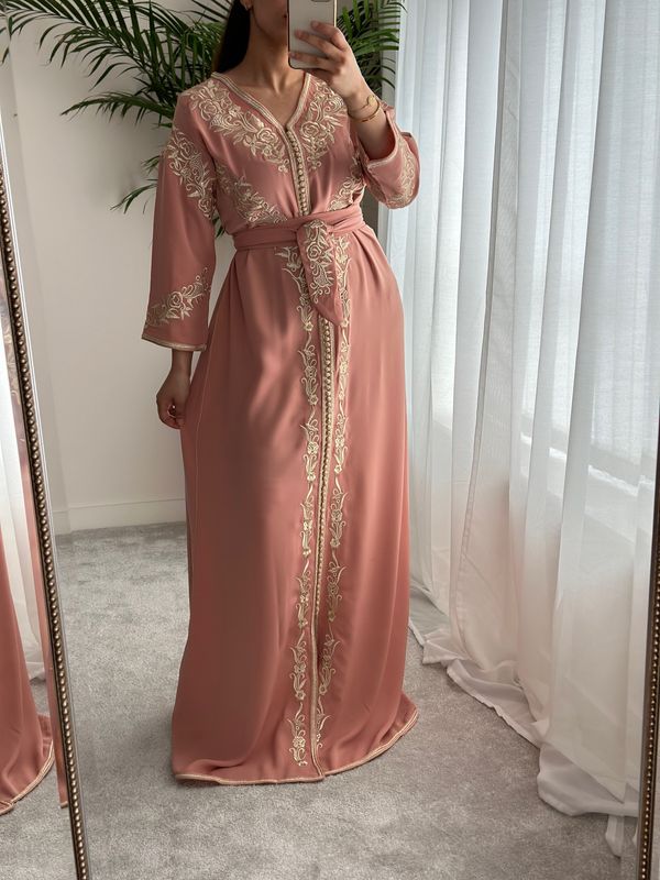 Eid Kaftan In Nude Pink