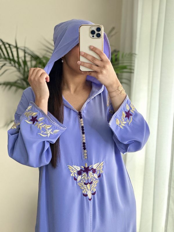 Moroccan Jellaba In Dodger Blue