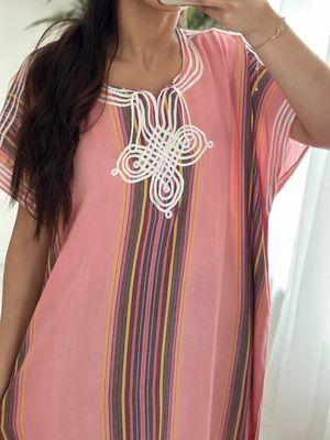 Moroccan Gandoura In Light Pink