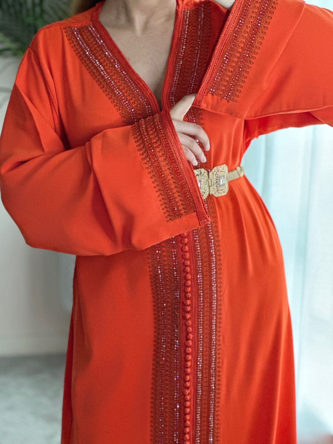 Kaftan Elegance in Neon Orange