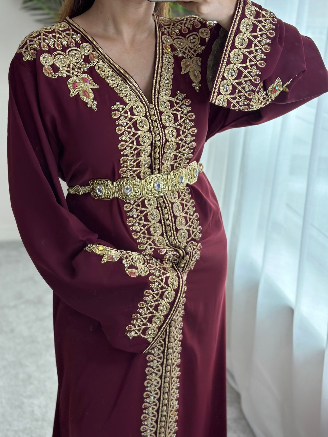 Kaftan JAWHAR in Burgundy