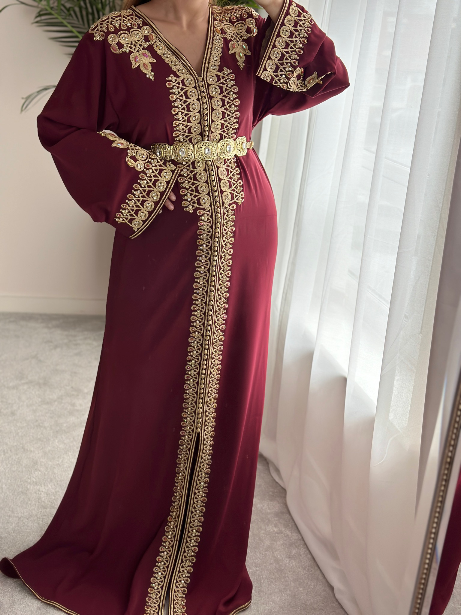 Kaftan JAWHAR in Burgundy