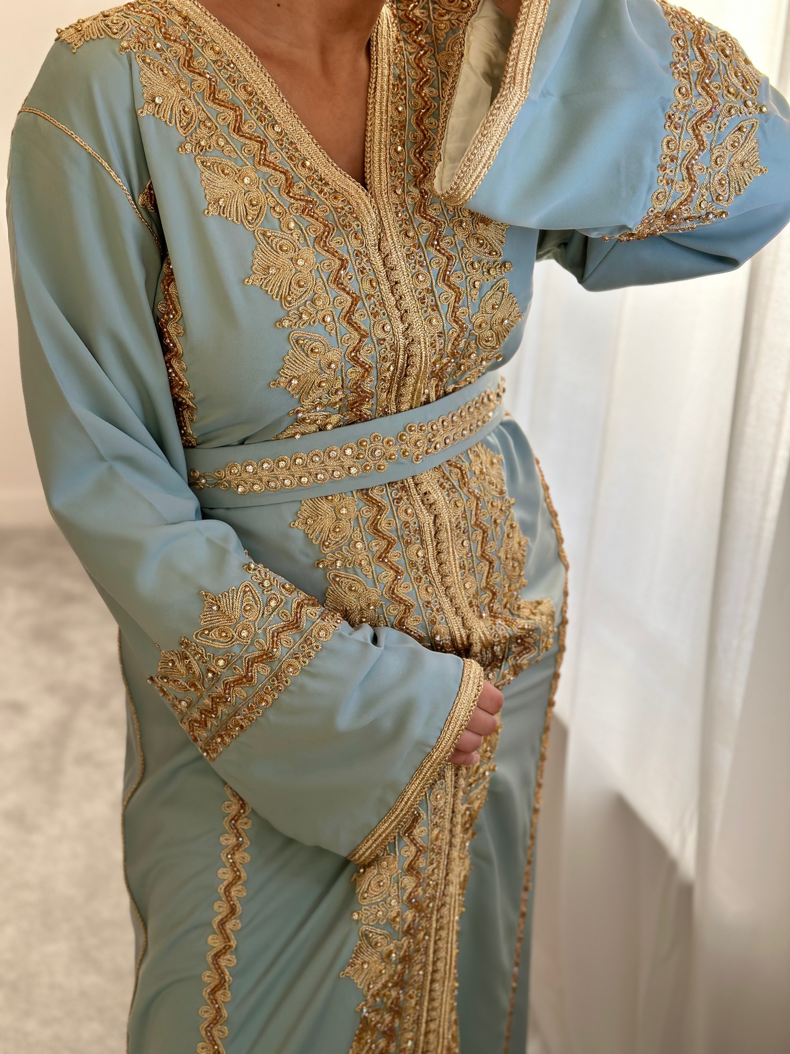 Kaftan AHLAM In Light Turquoise