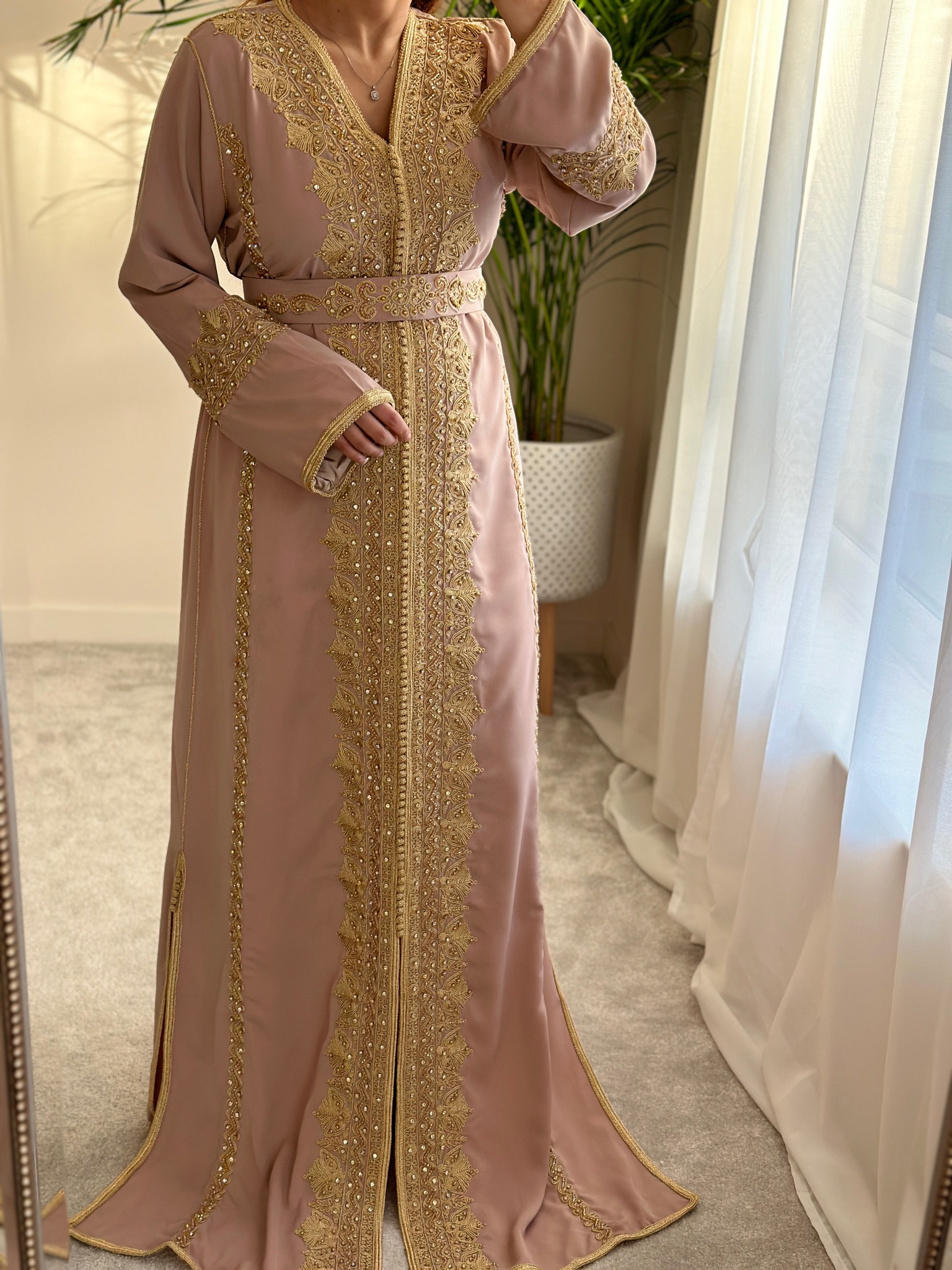 Kaftan AHLAM in Pink Nude
