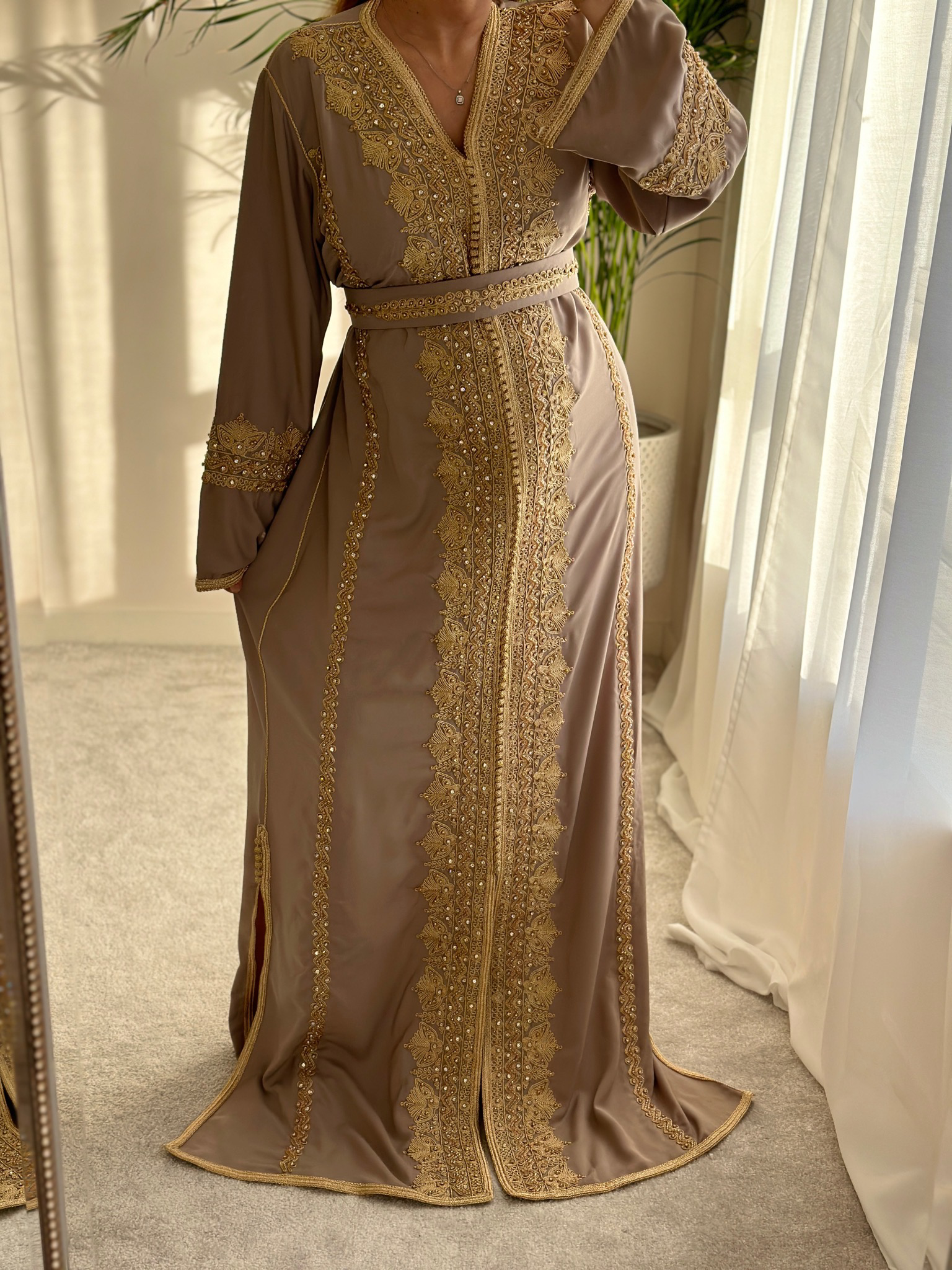 Kaftan AHLAM in Mocha colour