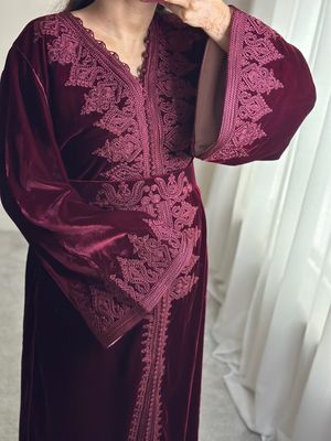 Kaftan Velvet In Burgundy