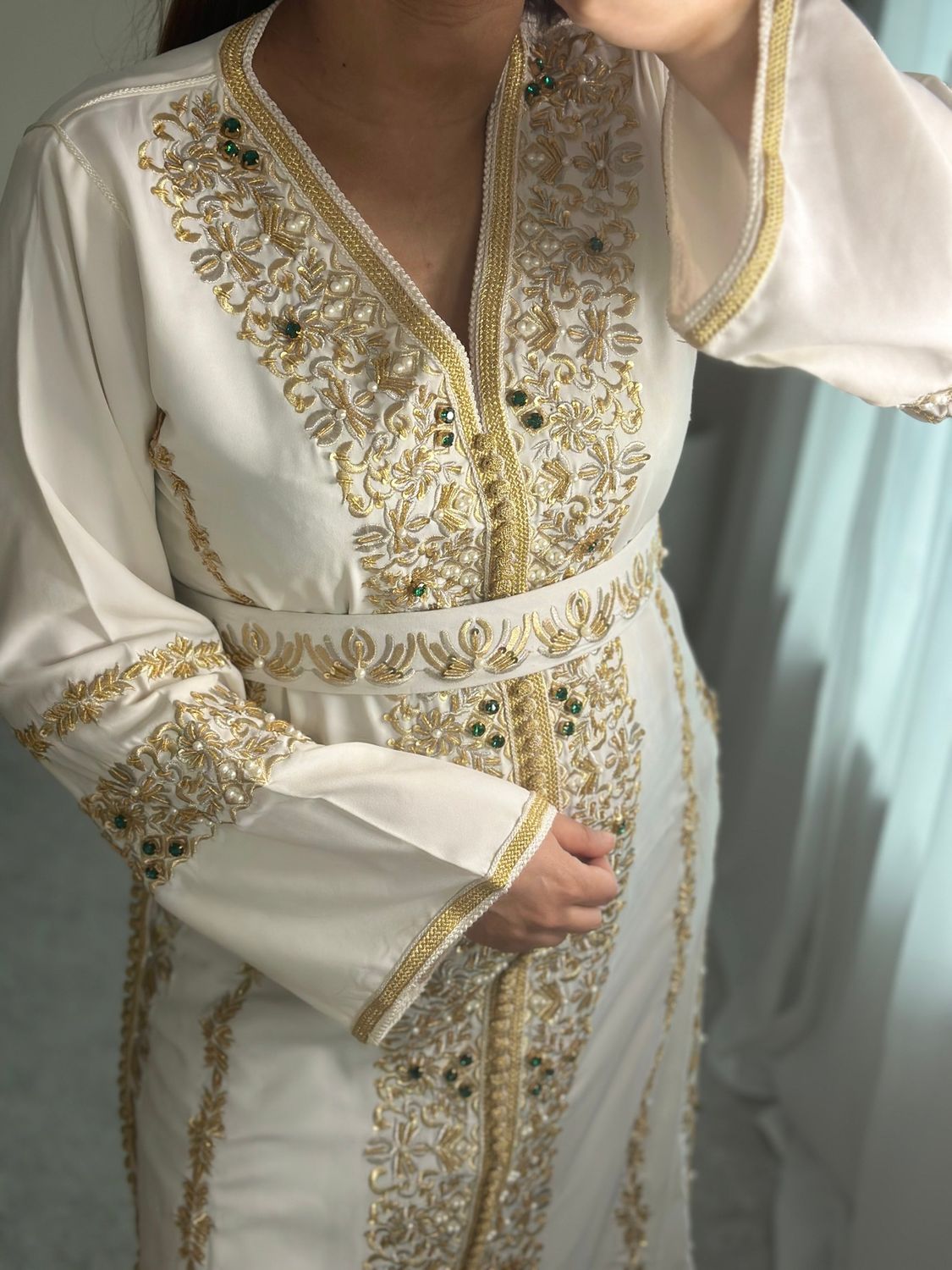 Bridal White Gold Kaftan