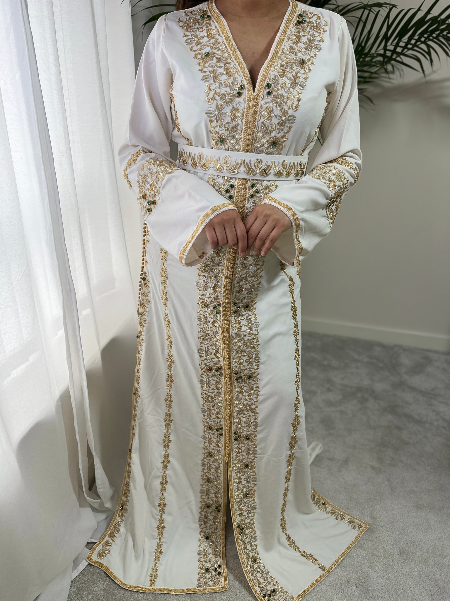 Bridal White Gold Kaftan