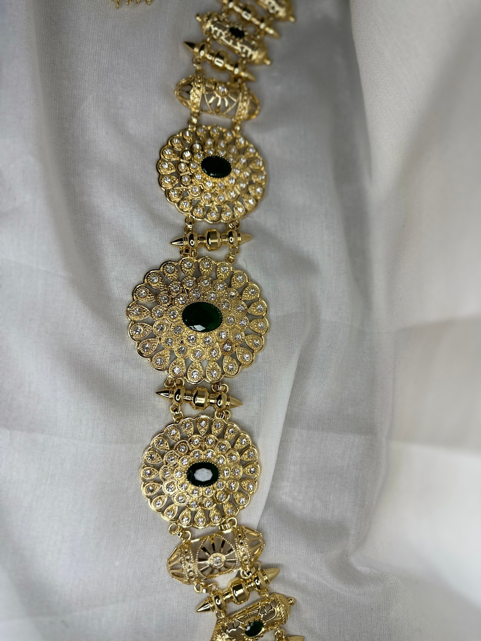 Gold Belt With Green Stone