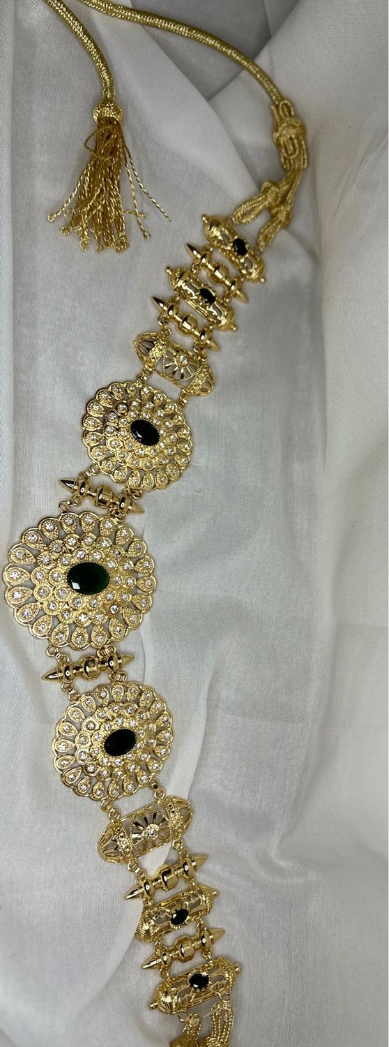 Gold Belt With Green Stone