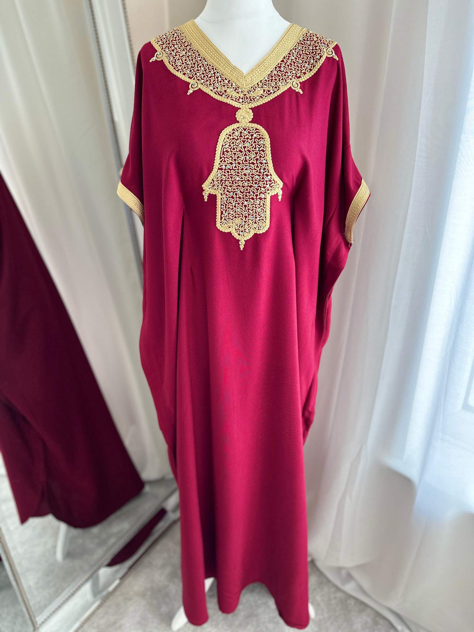 Premium Gandoura In Burgundy