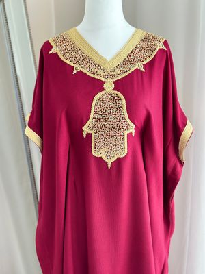 Premium Gandoura In Burgundy