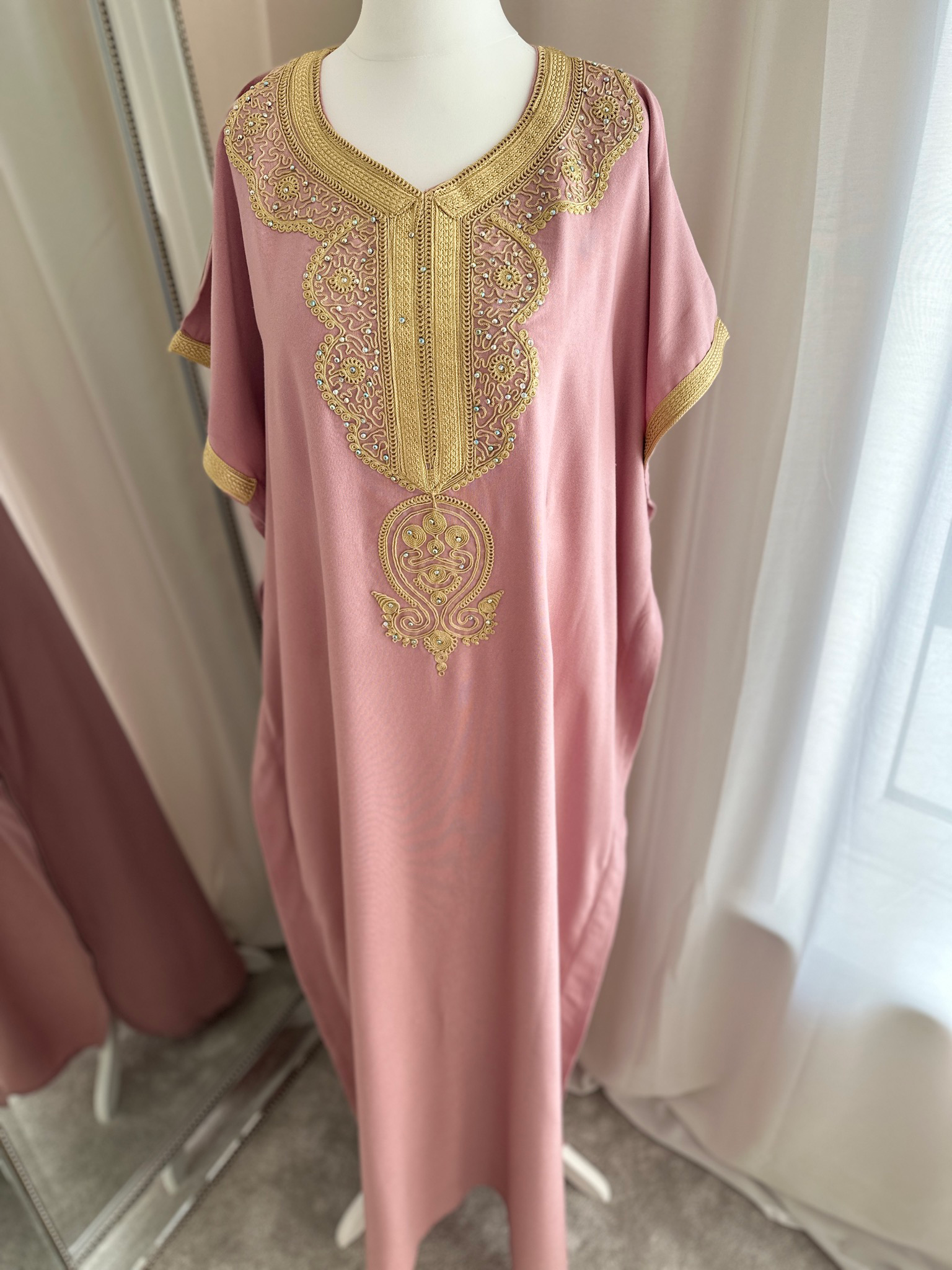 Premium Gandoura In Nude Pink