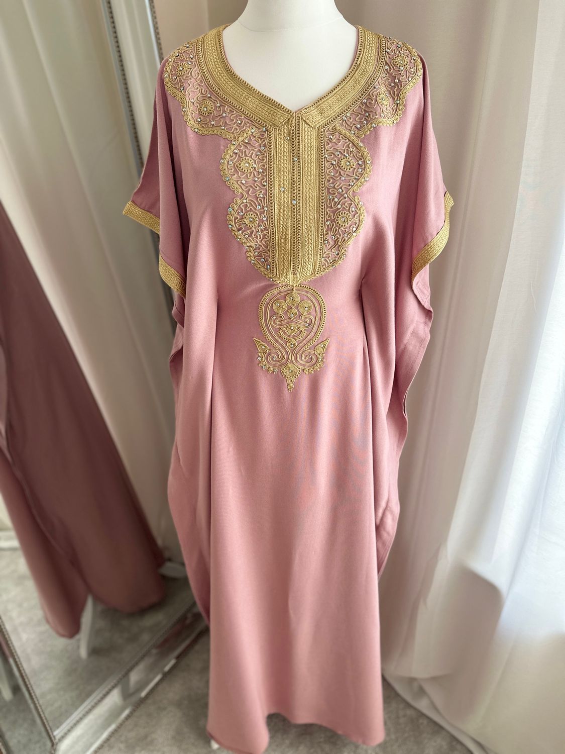 Premium Gandoura In Nude Pink