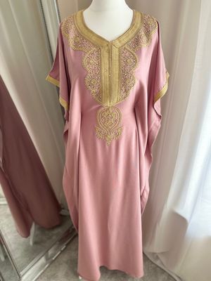 Premium Gandoura In Nude Pink