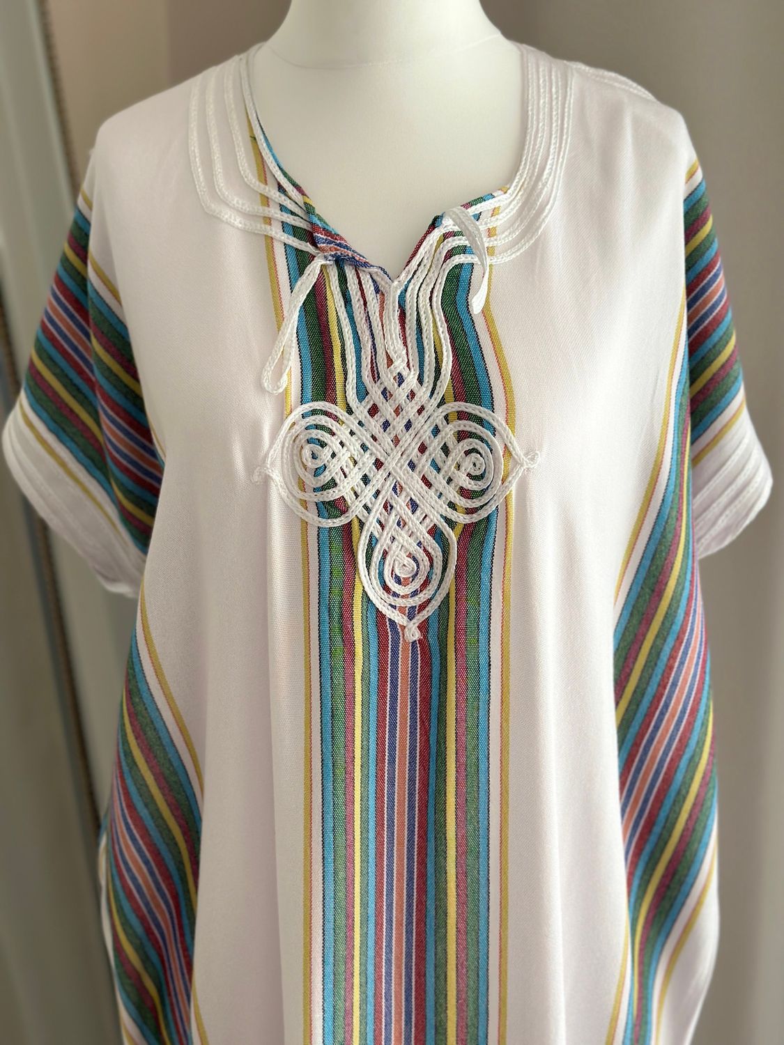 Moroccan Gandoura In White