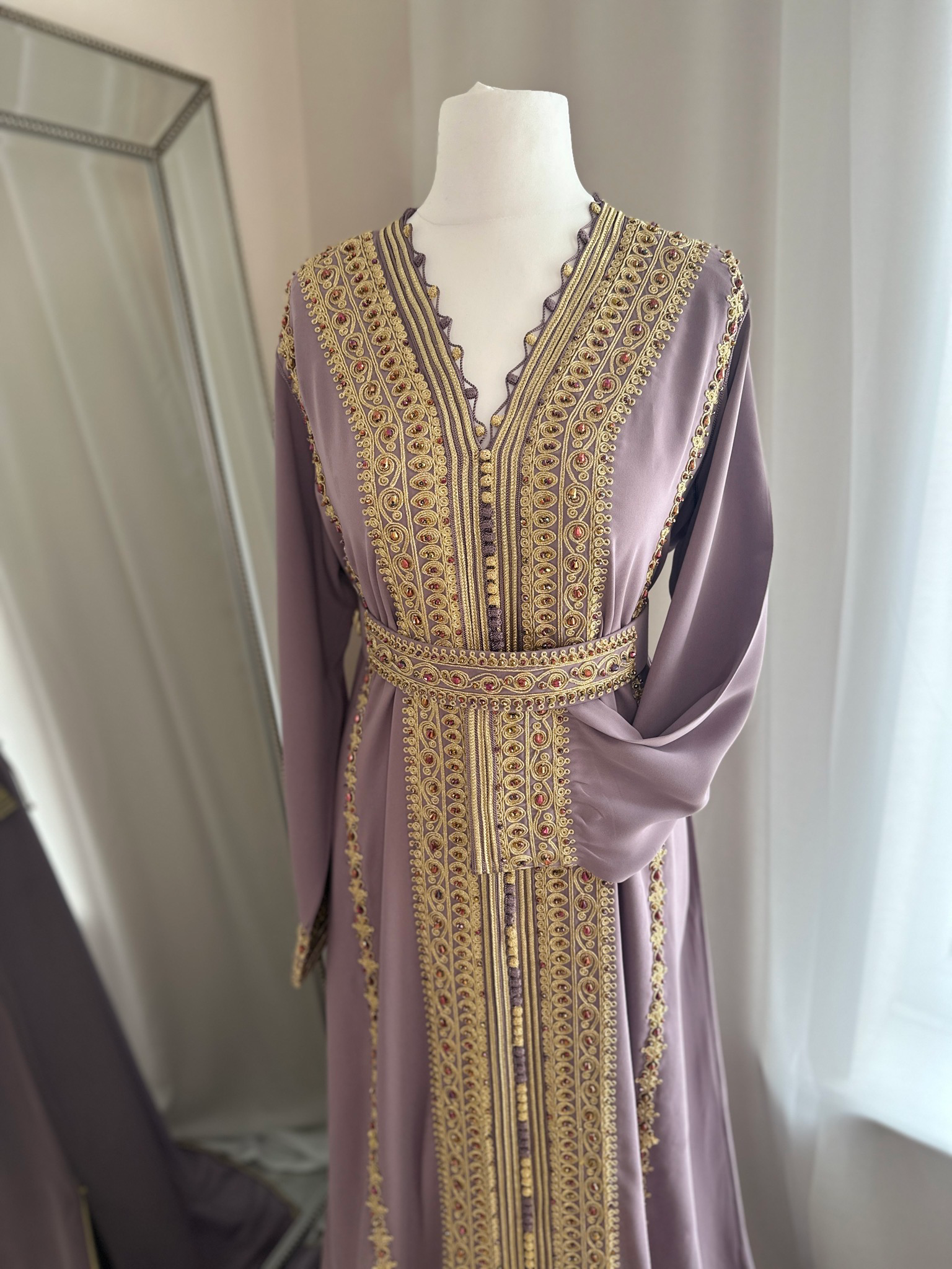 Kaftan Leyla In Nude Pearl