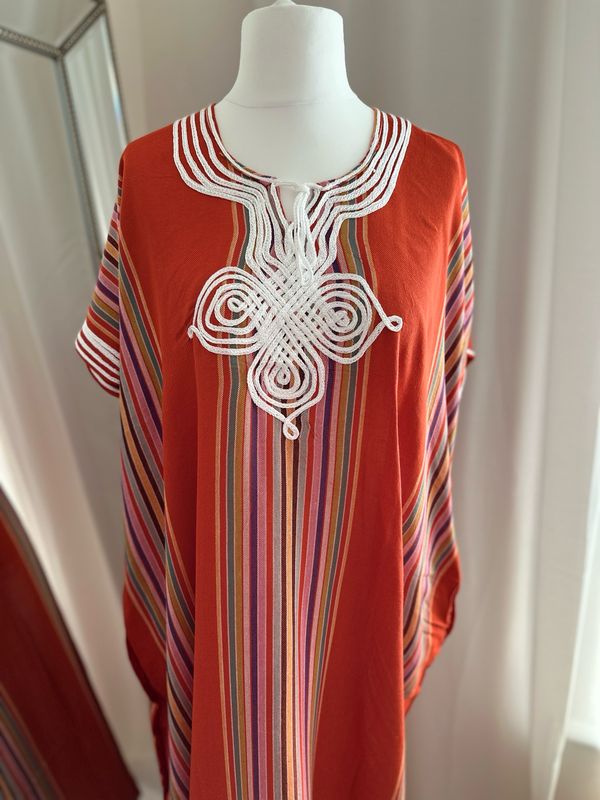 Moroccan Gandoura In Orange