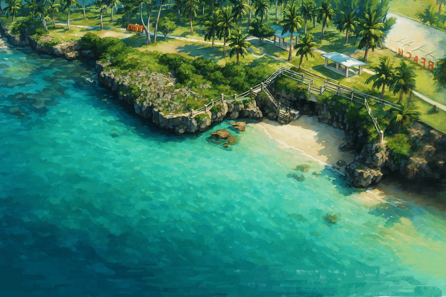 TAGA BEACH, TINIAN - MINI PRINT